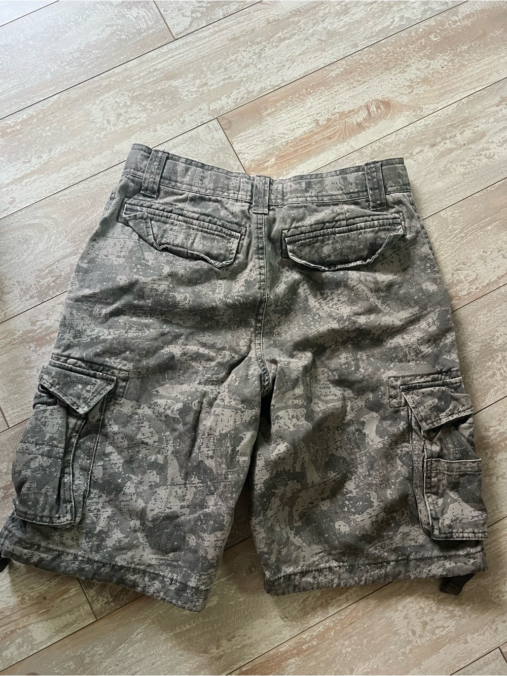 Gray Digital Camo Cargo Shorts